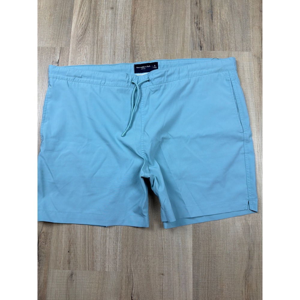 Abercrombie & Fitch Mens Stretch Swim Trunks Light Blue Lined XL